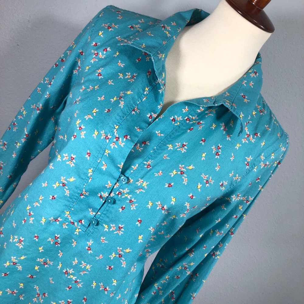 Talbots Floral Button Tunic Top